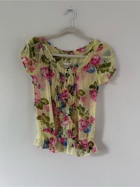 Vintage Abercrombie Y2K Floral Baby Doll Coquette Top